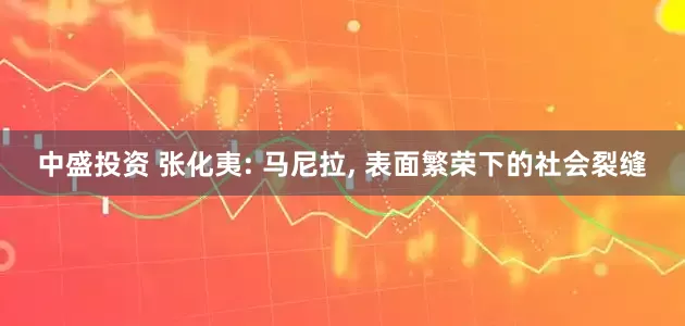 中盛投资 张化夷: 马尼拉, 表面繁荣下的社会裂缝